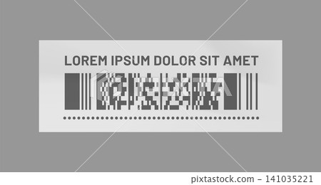 Paper cash receipt barcode, purchase slip mockup, realistic isolated payment bill. Store paper cash register check vector print, shop expense receipt. Supermarket purchase slip mockup with QR code 141035221