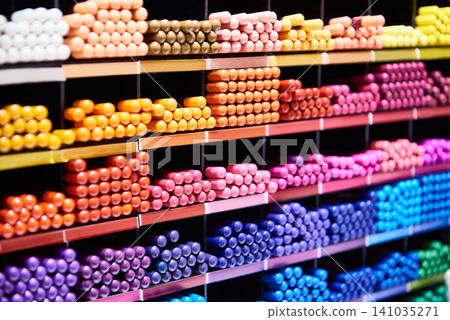 Colored pencils in store Colored pencils in store 141035271