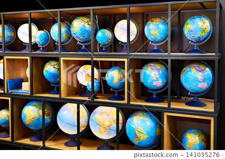 Geographic globes in store Geographic globes in store 141035276
