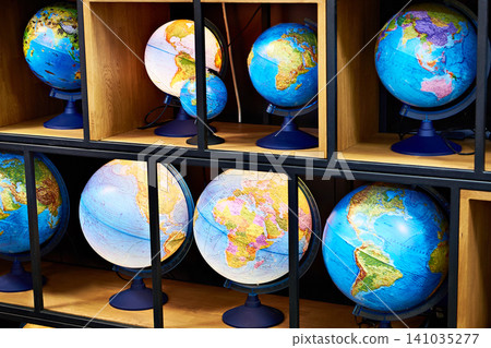 Geographic globes in store 141035277