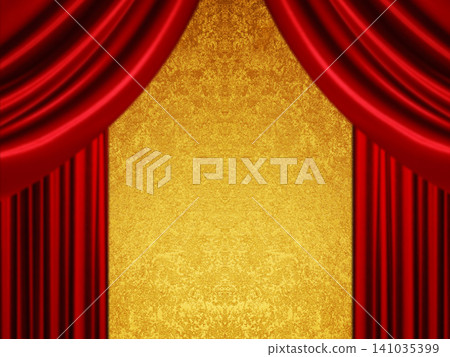 Red curtain stage Red curtain stage 141035399