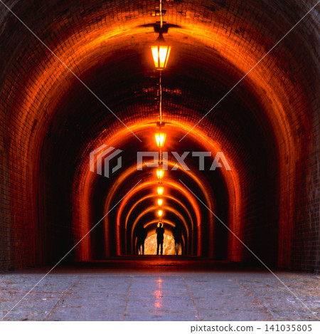 Meiji Tunnel on the Old Tokaido Road in Utsunoya, Shizuoka, Japan Meiji Tunnel on the Old Tokaido Road in Utsunoya, Shizuoka, Japan 141035805
