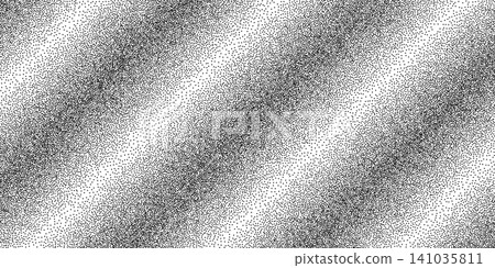 Diagonal grain texture feature dot line pattern in abstract noise gradient. Stipple background with gritty halftone effect create vintage grunge tone and geometric shadow. 141035811