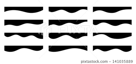 Wave divider shapes with curved borders for modern website headers, banners, and page templates. Abstract graphic elements for web design layouts. Wave divider shapes with curved borders for modern website headers, banners, and page templates. Abstract graphic elements for web design layouts. 141035889