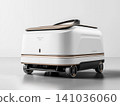 Futuristic robot with sleek design showcasing modern technology and innovation in automated transport 141036060