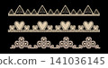 Lace vector frame with border pattern scallop and trim vintage line. Ribbon design edge with seamless lace paper and fabric wave cute. Circle crochet lace with embroidery tape border and vector 141036145