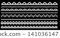Lace vector frame and border pattern scallop with trim vintage line. Ribbon design edge and lace easter paper with fabric wave vector. Circle lace floral and embroidery border graphic 141036147