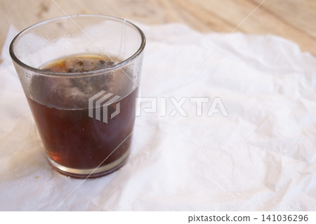 Glass of brewed tea on white background Glass of brewed tea on white background 141036296