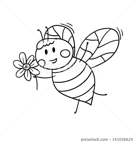 Cute vector icon in outline style 141036629