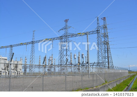 Outdoor substation equipment and transmission tower 141037023