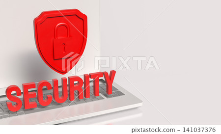Laptop Security Shield For Digital Data Protection 3d render. Laptop Security Shield For Digital Data Protection 3d render. 141037376