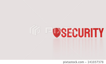 Red Security Word And Shield Lock For Protection 3d render. Red Security Word And Shield Lock For Protection 3d render. 141037378