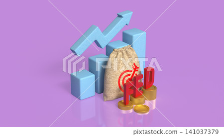 Federal Reserve Rate Hike And Economic Growth Concept 3d render. 141037379