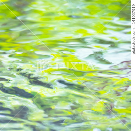 Image materials depicting the fresh greenery of a forest, a clear stream, and summer colors reflected on the water's surface. Image materials depicting the fresh greenery of a forest, a clear stream, and summer colors reflected on the water's surface. 141037919