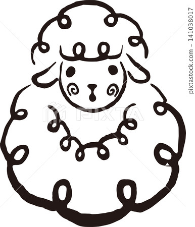New Year's Card 2027: Sheep, Animal, Year of the Sheep, Cute, Ink Painting, Japanese Style, Modern, Illustration, New Year's Card Material New Year's Card 2027: Sheep, Animal, Year of the Sheep, Cute, Ink Painting, Japanese Style, Modern, Illustration, New Year's Card Material 141038017