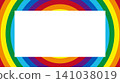Rainbow-colored ripple vector frame background illustration material 141038019