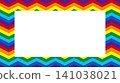 Rainbow-colored zigzag line vector frame background illustration material 141038021