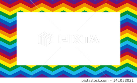 Rainbow-colored zigzag line vector frame background illustration material Rainbow-colored zigzag line vector frame background illustration material 141038021