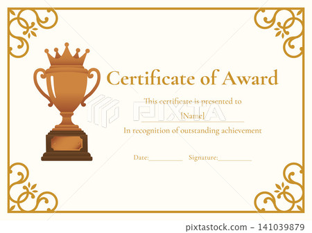 Certificate of Commendation Template - Gold Trophy and Deluxe Certificate (A4 size) Certificate of Commendation Template - Gold Trophy and Deluxe Certificate (A4 size) 141039879