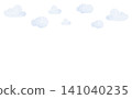 水彩畫風格的天空中漂浮著雲朵 141040235