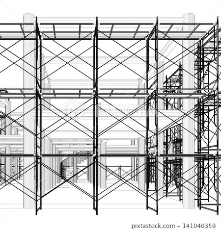 3D illustration of building and construction 3D illustration of building and construction 141040359
