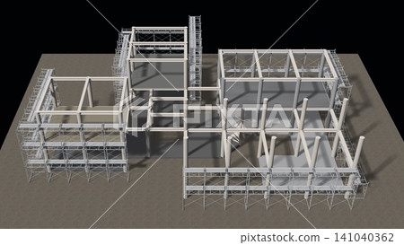 3D illustration of building and construction 3D illustration of building and construction 141040362