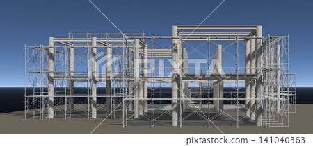 3D illustration of building and construction 3D illustration of building and construction 141040363