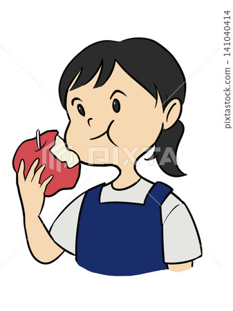 It's autumn, and a child is biting into a red, delicious-looking apple. It's autumn, and a child is biting into a red, delicious-looking apple. 141040414