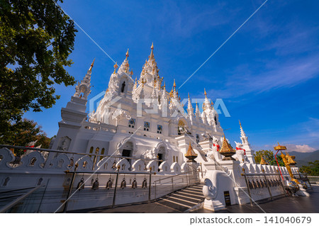 The White Castle Metal Pagoda in Chiang Mai, Thailand The White Castle Metal Pagoda in Chiang Mai, Thailand 141040679