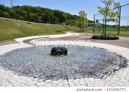 Yokohama City, Kanagawa Prefecture, Kanagawa Prefectural Sakaigawa Reservoir Park (Matano Reservoir) Fountain Square and Baseball Stadium Yokohama City, Kanagawa Prefecture, Kanagawa Prefectural Sakaigawa Reservoir Park (Matano Reservoir) Fountain Square and Baseball Stadium 141040771