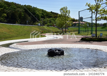 Yokohama City, Kanagawa Prefecture, Kanagawa Prefectural Sakaigawa Reservoir Park (Matano Reservoir) Fountain Square and Baseball Stadium Yokohama City, Kanagawa Prefecture, Kanagawa Prefectural Sakaigawa Reservoir Park (Matano Reservoir) Fountain Square and Baseball Stadium 141040774