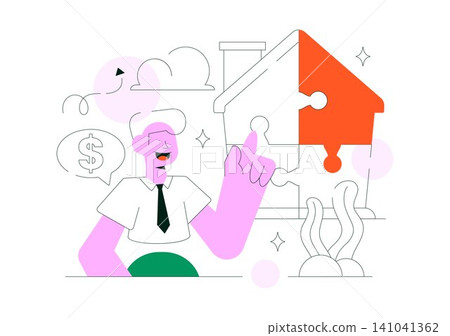 Fractional Ownership Concept Vector Illustration Featuring Shared Asset Investment, Co Ownership Model, Property Investment, and Real Estate Finance Fractional Ownership Concept Vector Illustration Featuring Shared Asset Investment, Co Ownership Model, Property Investment, and Real Estate Finance 141041362