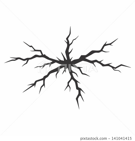 An abstract vector illustration featuring cracks in the ground or a concrete surface with a dramatic branching pattern. An abstract vector illustration featuring cracks in the ground or a concrete surface with a dramatic branching pattern. 141041415