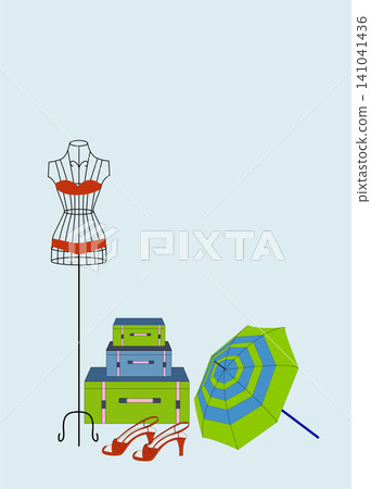 Summer outing goods illustrations Summer outing goods illustrations 141041436