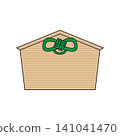 Simple illustration of a green string votive tablet 141041470