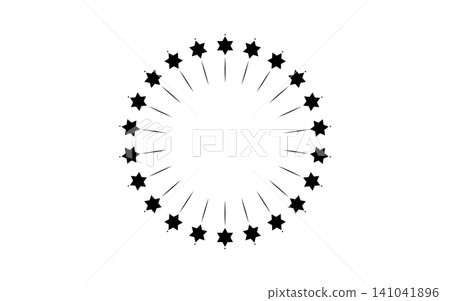 A geometric circular frame with a hexagram motif. A geometric circular frame with a hexagram motif. 141041896