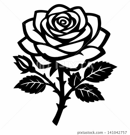 Elegant rose outline vector illustration Elegant rose outline vector illustration 141042757