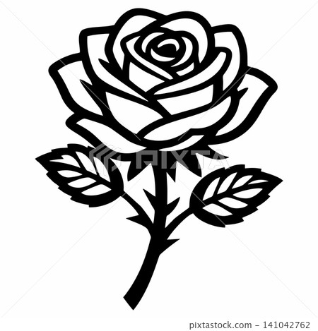 Elegant rose outline vector illustration Elegant rose outline vector illustration 141042762