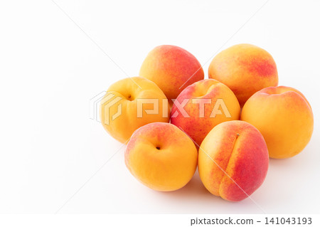 Apricots on a white background Apricots on a white background 141043193