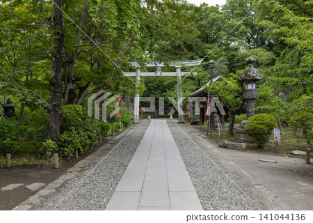 初夏時節，小諸城內通往海古神社的道路和鳥居。 141044136