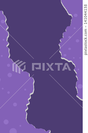 Abstract Paper Cut with Organic Layers and Polka Dot Background 141044138