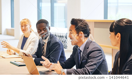 A group of multinational business people having a meeting 141044641