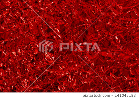 Red foil leaf shiny texture, abstract wrapping paper for background and design art work. 141045188