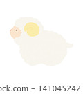Cute sheep New Year's card design 141045242