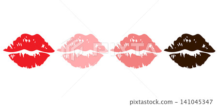 Lipstick Kiss Marks Set Red Pink Nude Dark Lips Print Collection Lipstick Kiss Marks Set Red Pink Nude Dark Lips Print Collection 141045347