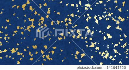 An elegant background material featuring gold leaf scattered across navy blue Japanese paper. An elegant background material featuring gold leaf scattered across navy blue Japanese paper. 141045520