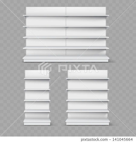 Empty Retail Store Shelf Mockup Set Vector 141045664