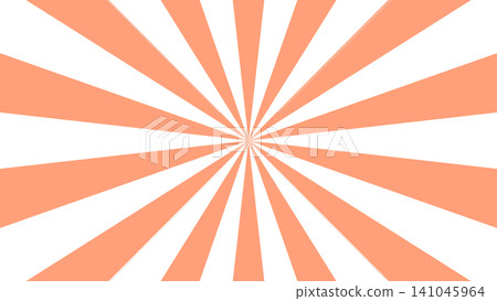 鮭魚粉紅色的放射狀光線，背景半透明（旭日紋），橫幅格式。 141045964