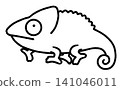 Cute line art illustration of a person chameleon 141046011