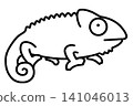 Cute line art illustration of a panther chameleon 141046013